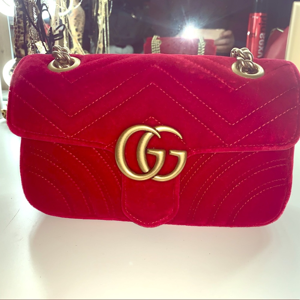 Brand new Red Velvet Gucci Marmont bag